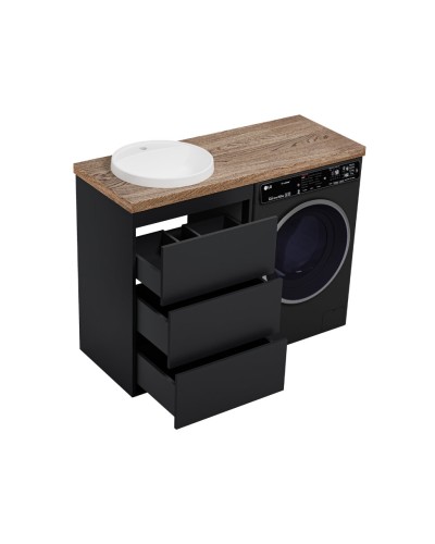 GRAFIT - 60 Тумба напольная 3 ящ. Графит под стиральную машину ПВХ