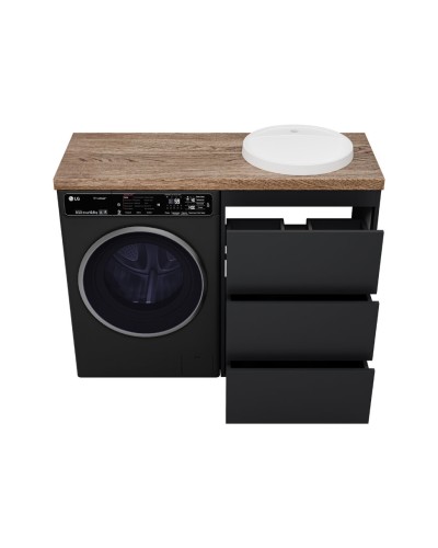 GRAFIT - 60 Тумба напольная 3 ящ. Графит под стиральную машину ПВХ