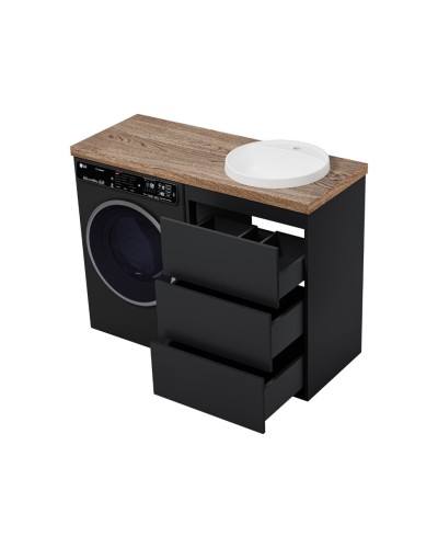 GRAFIT - 60 Тумба напольная 3 ящ. Графит под стиральную машину ПВХ