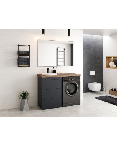 GRAFIT - 60 Тумба напольная 3 ящ. Графит под стиральную машину ПВХ