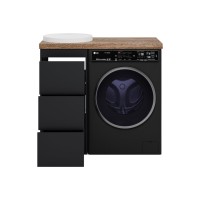 GRAFIT - 40 Тумба напольная 3 ящ. Графит, под стиральную машину ПВХ