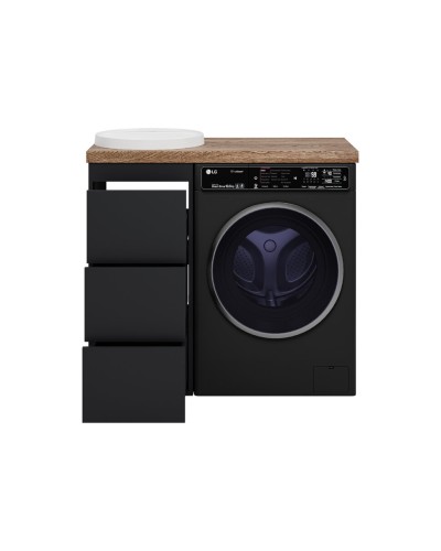 GRAFIT - 40 Тумба напольная 3 ящ. Графит, под стиральную машину ПВХ