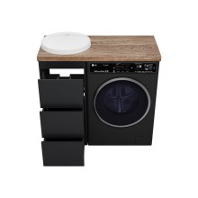 GRAFIT - 40 Тумба напольная 3 ящ. Графит, под стиральную машину ПВХ