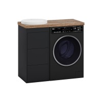 GRAFIT - 40 Тумба напольная 3 ящ. Графит, под стиральную машину ПВХ