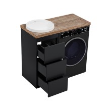 GRAFIT - 40 Тумба напольная 3 ящ. Графит, под стиральную машину ПВХ