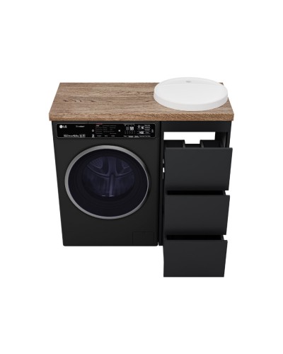 GRAFIT - 40 Тумба напольная 3 ящ. Графит, под стиральную машину ПВХ