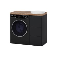 GRAFIT - 40 Тумба напольная 3 ящ. Графит, под стиральную машину ПВХ