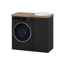 GRAFIT - 40 Тумба напольная 3 ящ. Графит, под стиральную машину ПВХ