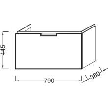Тумба белый глянец 79 см Jacob Delafon Reve EB1131-G1C