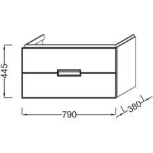 Тумба светло-коричневый глянец 79 см Jacob Delafon Reve EB1135-G80