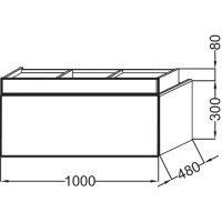 Тумба черный глянец 100 см  Jacob Delafon Terrace EB1187-274