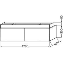 Тумба черный глянец 120 см Jacob Delafon Terrace EB1188-274