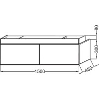 Тумба черный глянец 150 см Jacob Delafon Terrace EB1189-274