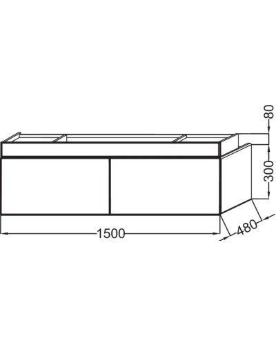 Тумба белый глянец 150 см Jacob Delafon Terrace EB1189-G1C