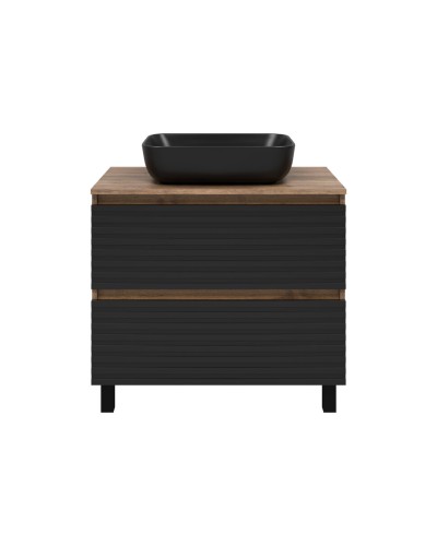 DAKOTA - 80 Тумба напольная 2 ящ.  (ДСП (Дуб Гал. Черный кварц)