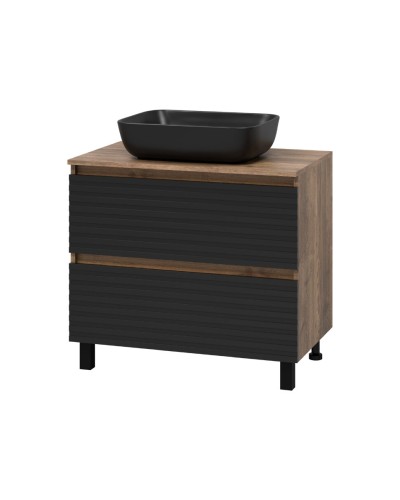 DAKOTA - 80 Тумба напольная 2 ящ.  (ДСП (Дуб Гал. Черный кварц)