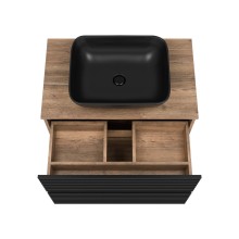 DAKOTA - 80 Тумба напольная 2 ящ.  (ДСП (Дуб Гал. Черный кварц)