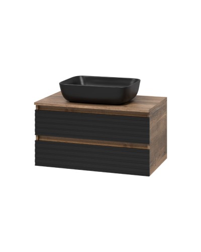 DAKOTA - 80 Тумба подвесная 2 ящ. (ДСП (Дуб Гал. Черный кварц)