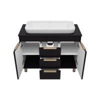 ENFIDA -100 Тумба напольная 3 ящ. черная мат. эмаль (Энфида)