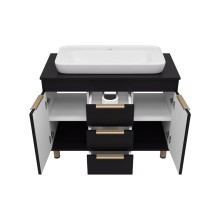 ENFIDA -100 Тумба напольная 3 ящ. черная мат. эмаль (Энфида)