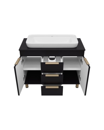 ENFIDA -100 Тумба напольная 3 ящ. черная мат. эмаль (Энфида)