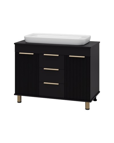 ENFIDA -100 Тумба напольная 3 ящ. черная мат. эмаль (Энфида)