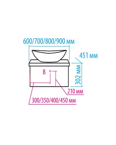 Ива - 60 Тумба подвесная Графит пленка 1 ящ О