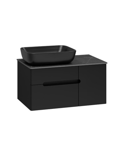 Роял - 80 Тумба подвесная с 2 ящ. 1 дв. черный