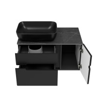 Роял - 80 Тумба подвесная с 2 ящ. 1 дв. черный