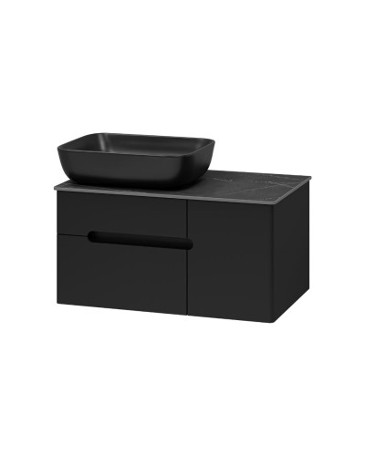 Роял - 80 Тумба подвесная с 2 ящ. 1 дв. черный