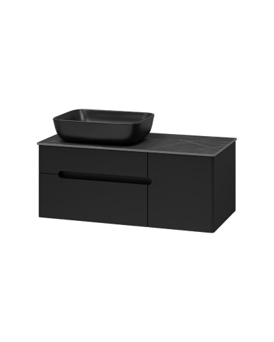 Роял -100 Тумба подвесная с 2 ящ. 1 дв. черный