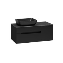 Роял -100 Тумба подвесная с 2 ящ. 1 дв. черный