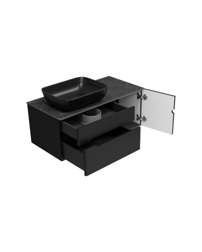 Роял -100 Тумба подвесная с 2 ящ. 1 дв. черный