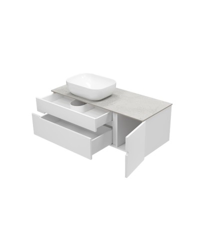 Роял -120 Тумба подвесная с 2 ящ. 1 дв. белый