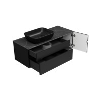 Роял -120 Тумба подвесная с 2 ящ. 1 дв. черный