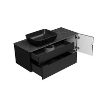 Роял -120 Тумба подвесная с 2 ящ. 1 дв. черный