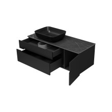 Роял -120 Тумба подвесная с 2 ящ. 1 дв. черный