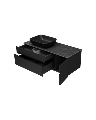 Роял -120 Тумба подвесная с 2 ящ. 1 дв. черный