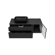 Роял -120 Тумба подвесная с 2 ящ. 1 дв. черный