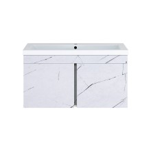 Торос -100 Тумба подвесная прямая белый мрамор ПВХ