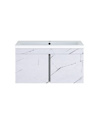 Торос -100 Тумба подвесная прямая белый мрамор ПВХ