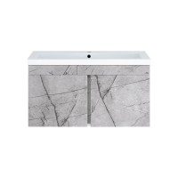 Торос -100 Тумба подвесная прямая серый мрамор ПВХ