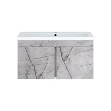 Торос -100 Тумба подвесная прямая серый мрамор ПВХ