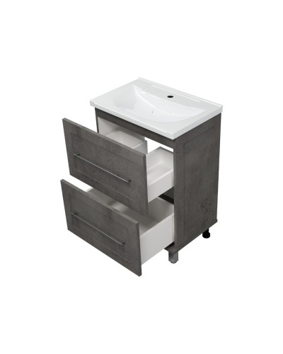 Марта - 60 Тумба напольная 2 ящ. темный бетон