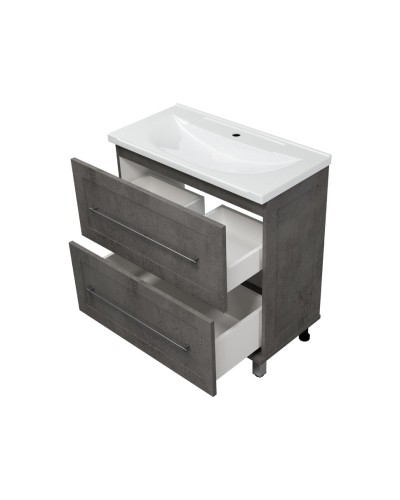 Марта - 80 Тумба напольная 2 ящ. темный бетон