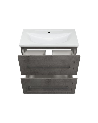 Марта - 80 Тумба напольная 2 ящ. темный бетон