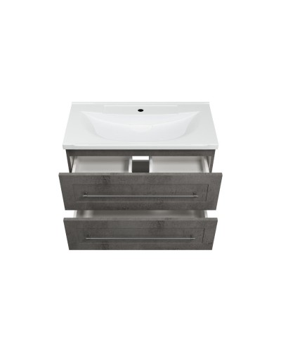 Марта - 80 Тумба подвесная 2 ящ. темный бетон