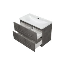 Марта - 80 Тумба подвесная 2 ящ. темный бетон