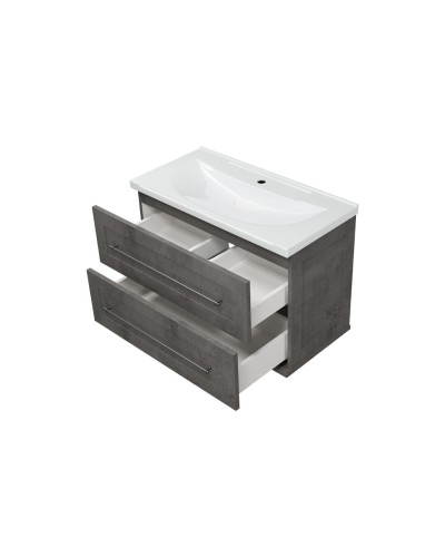 Марта - 80 Тумба подвесная 2 ящ. темный бетон