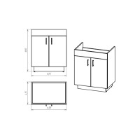 Амбра - 65 тумба прямая белая
